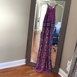 Vibrant flower stained window design maxi dress. Size 10